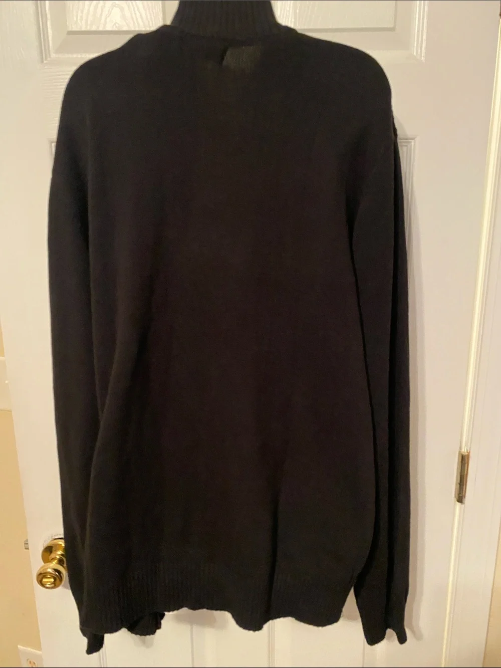 US Polo Assn Men's Black Half-Zip Sweater with Red Accent